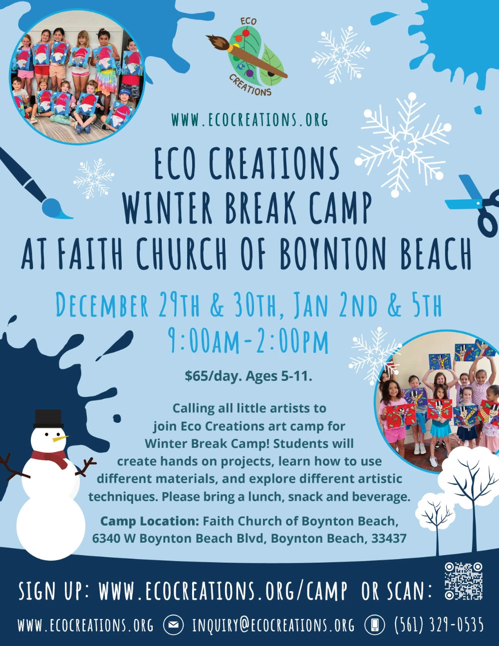 Winter Break Camp- Faith Church of Boynton